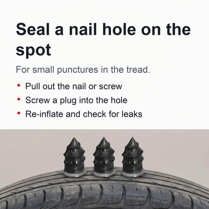 Screw-In Tire Plugs – Tire Repair Kit for Tubeless Car, Light Truck, Motorcycle and Scooter Tires (Tire Puncture Sealing Nail)