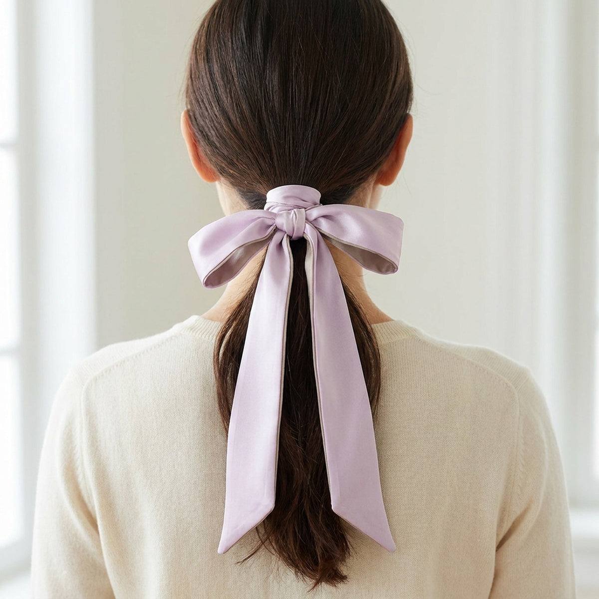 Satin Narrow Scarf - Long Skinny Neck & Hair Ribbon in 10 Colors