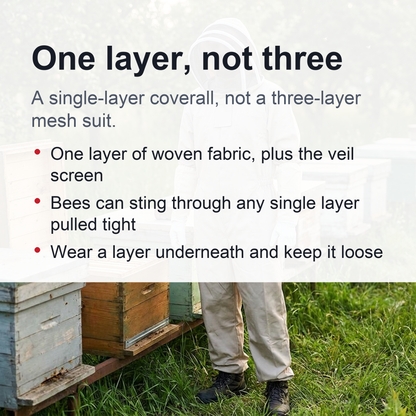 Professional Full-Body Beekeeping Suit with Ventilation and Protective Gloves – Durable Safety Outfit for Beekeepers and Outdoor Apiary Work
