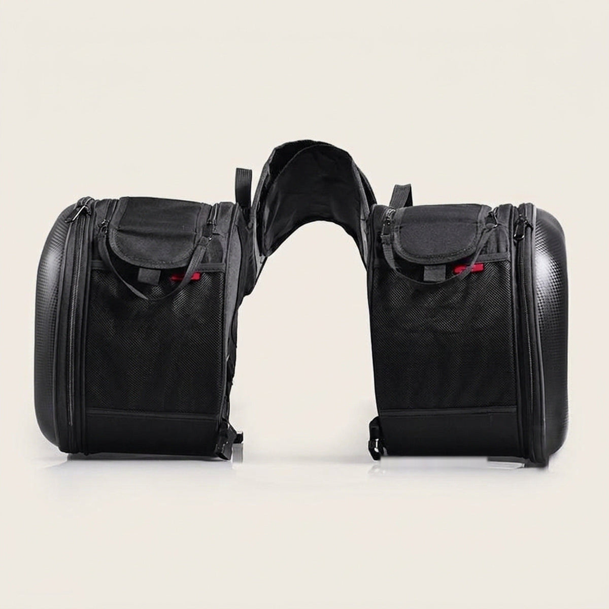Universal Frameless Motorcycle Saddlebags – Expandable 36–58 L Throw-Over Pair