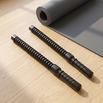 Cordless Battle Rope Bar — Coil-Spring Training Stick for Battle Rope Waves, No Rope and No Anchor, Single or Pair