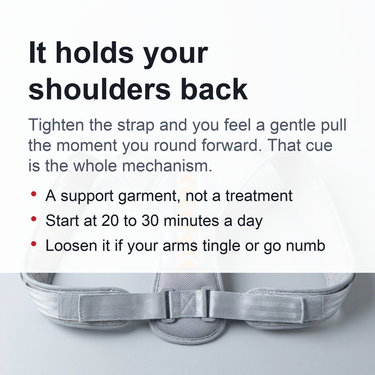 Adjustable Shoulder Posture Support Brace, Padded Figure-Eight Harness