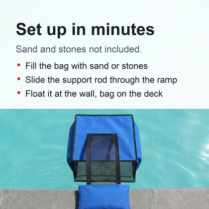 Animal Swimming Escape Ramp – Frog Rescue Ramp with Filter Catcher for Cleaning Leaves, Protecting Wildlife, and Pool Maintenance