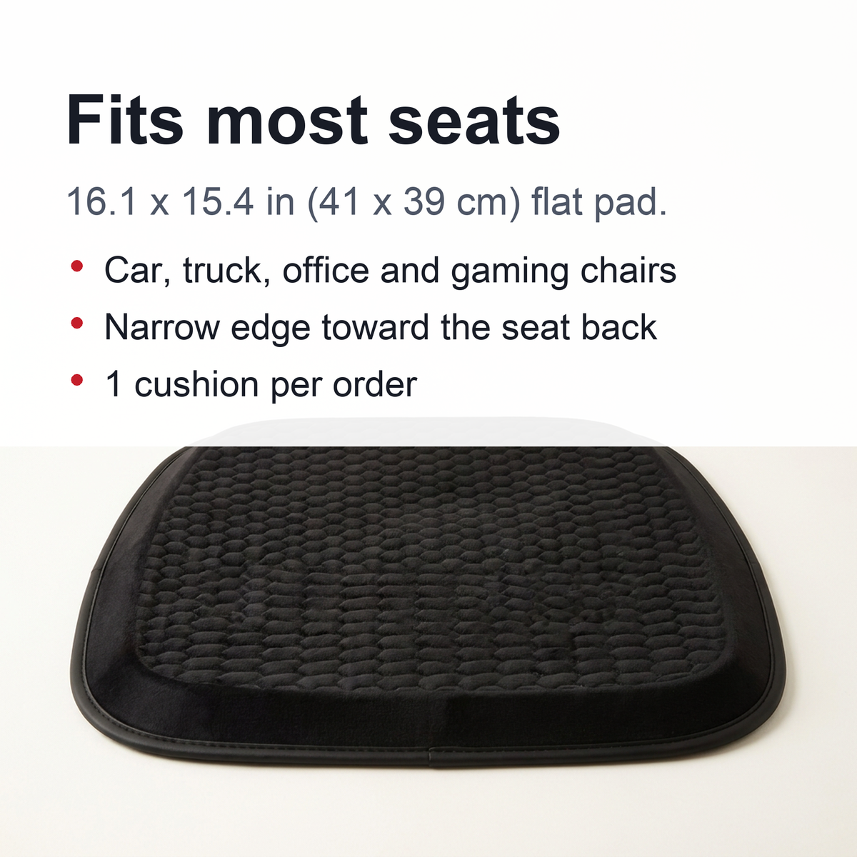Universal and Multifunctional Car Seat Cushion - Breathable Cool Gel Seat Cushion, Provides Pressure Relief for Back and Tailbone Pain.