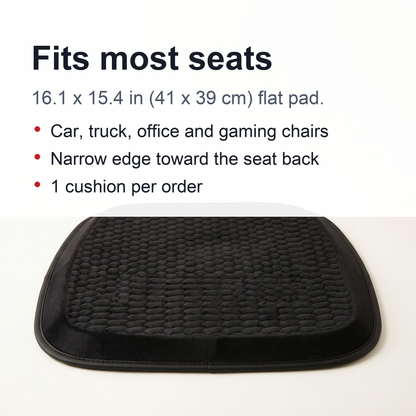 Universal and Multifunctional Car Seat Cushion - Breathable Cool Gel Seat Cushion, Provides Pressure Relief for Back and Tailbone Pain.