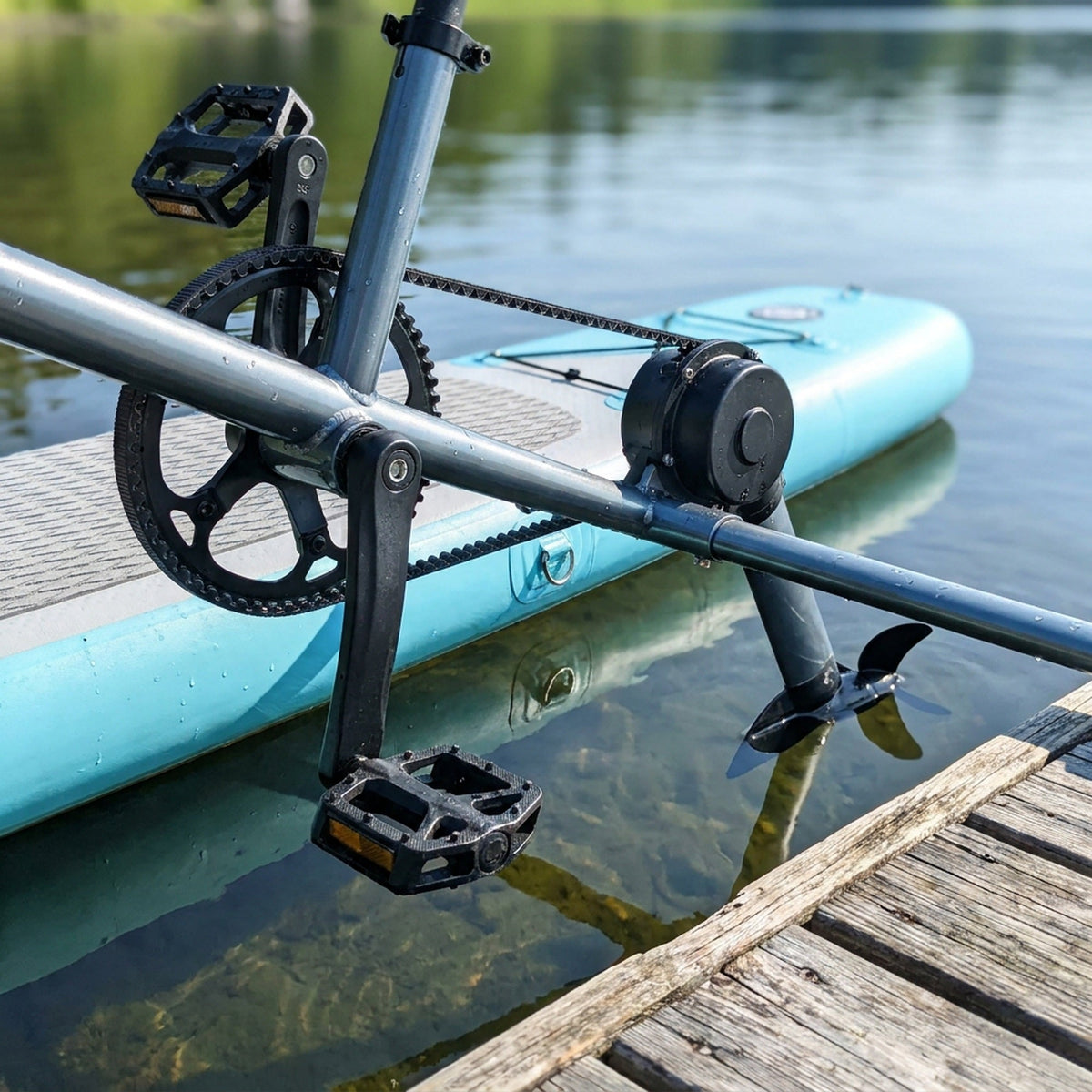 Spatium SUP Inflatable Water Bike 2.0 – Stable Pedal Kayak Pedal Boat for Lakes, Easy-Drive Inflatable Watercraft for Outdoor Adventure & Fitness