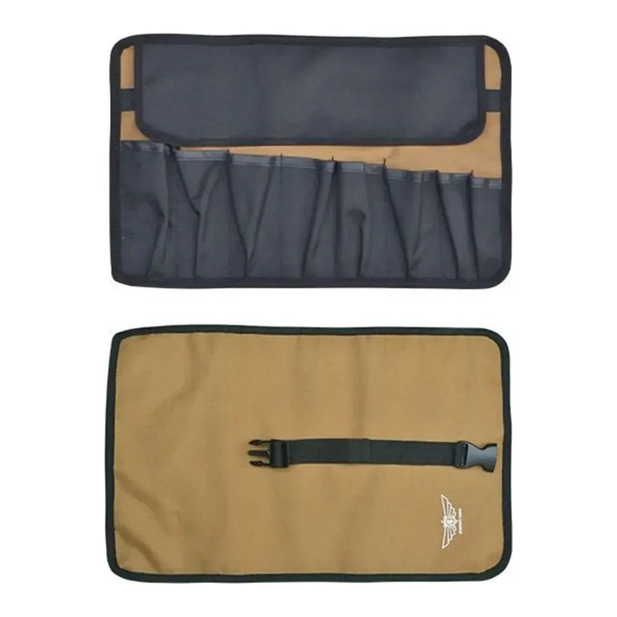 Tool Roll Bag – Roll-Up Oxford Cloth Wrench Organizer, 8 Pockets, Buckle Strap