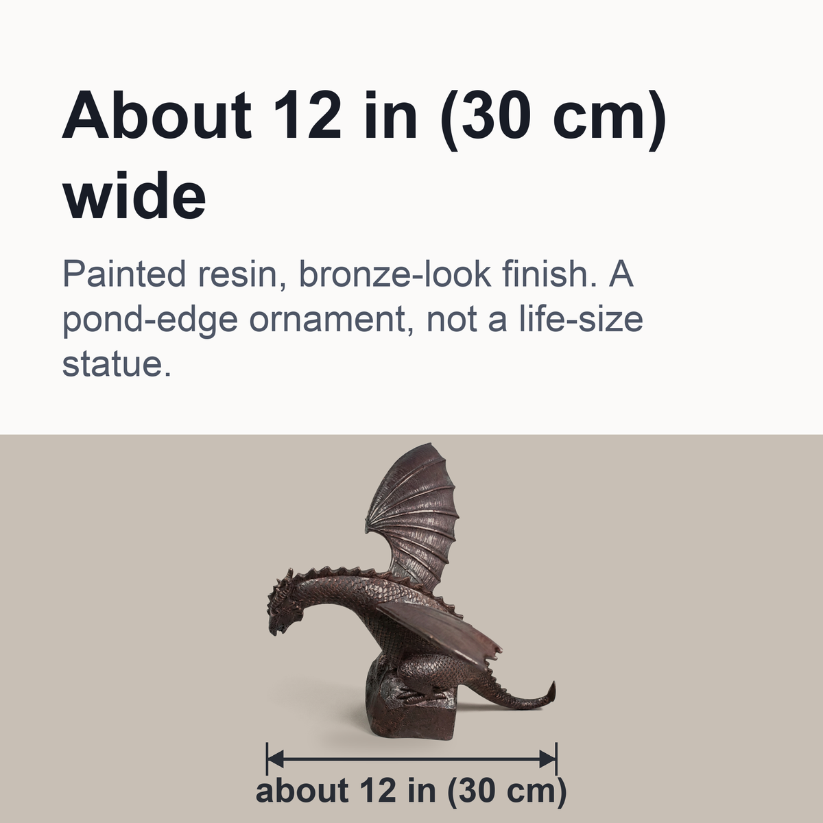 Fire-Breathing Dragon Fountain Statue – Bronze-Finish Resin Garden Sculpture