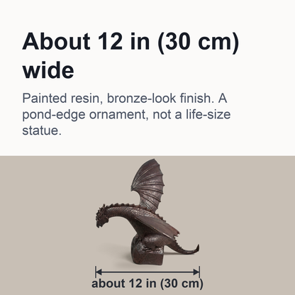 Fire-Breathing Dragon Fountain Statue – Bronze-Finish Resin Garden Sculpture