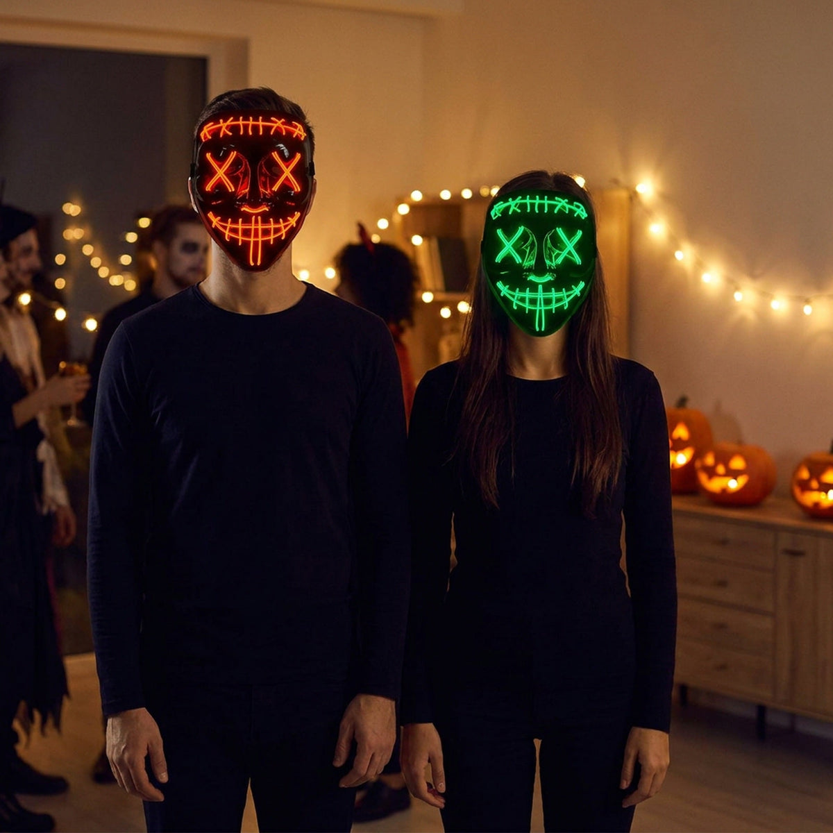 LED Halloween Mask - Light Up Mask for Festival & Cosplay