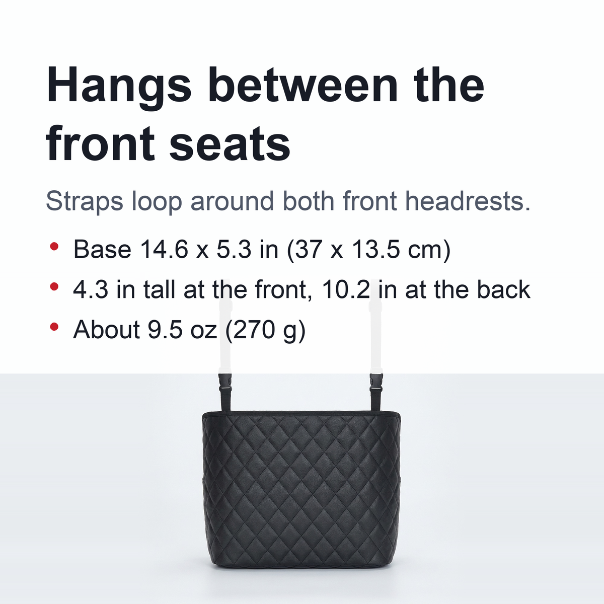 PU Leather Car Seat Back Organizer – Large Capacity Purse Holder & Storage Bag Between Front Seats