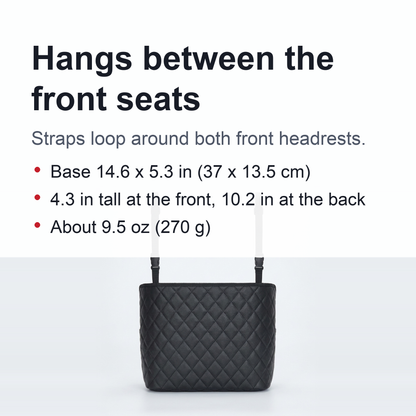 PU Leather Car Seat Back Organizer – Large Capacity Purse Holder & Storage Bag Between Front Seats