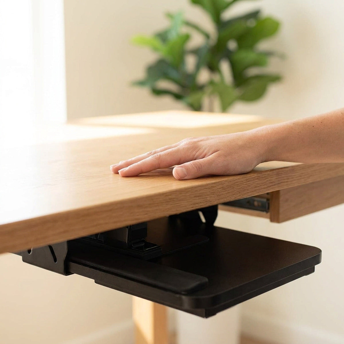 Adjustable Keyboard Tray – Slide-Out Under-Desk Holder with Height & Angle Control for Comfort Typing at Home & Office