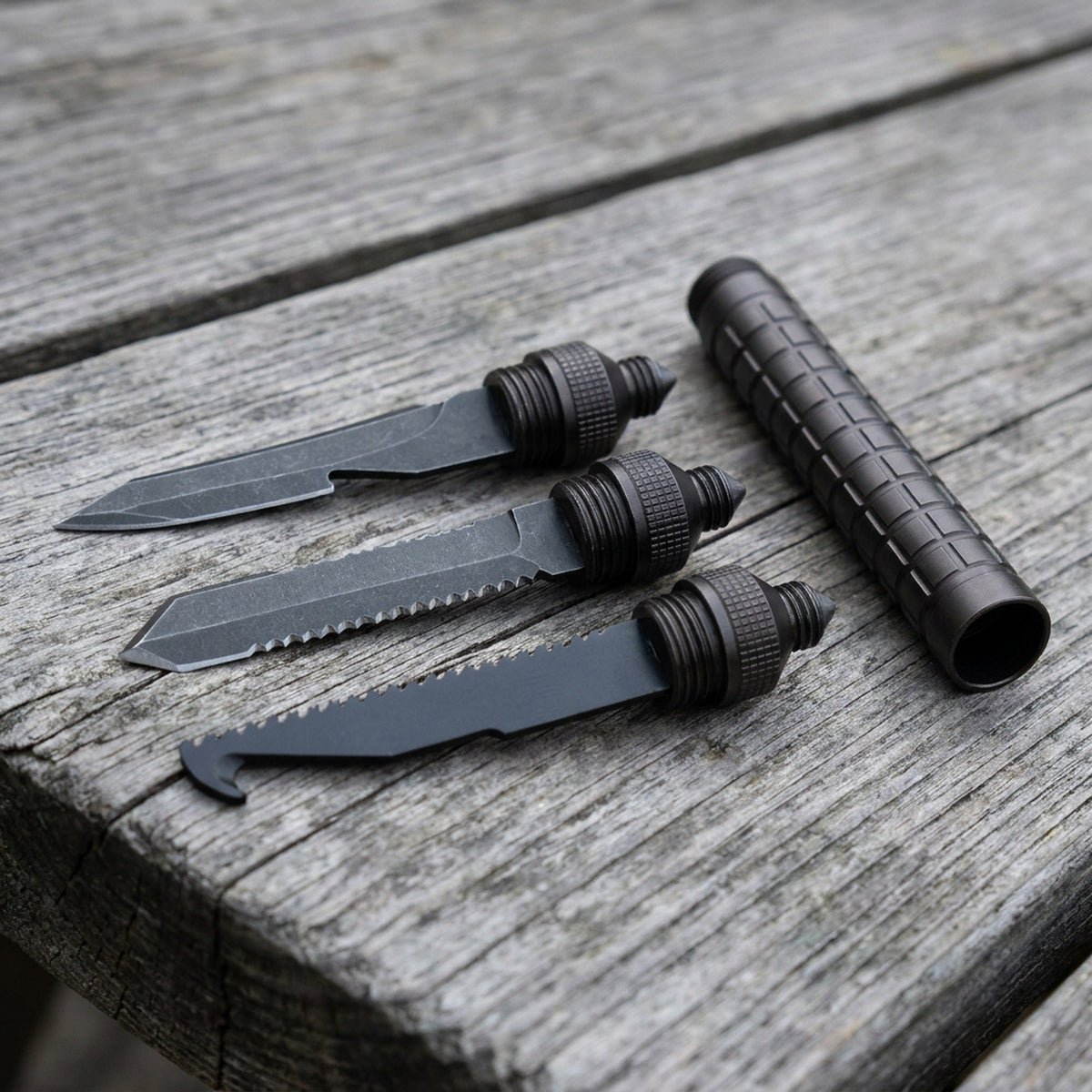 Screw-Together Trekking Staff with Camp Tool Heads – 3 to 6 Aluminum Tubes