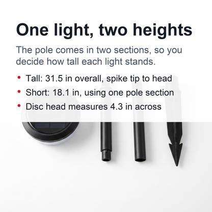 Solar Garden Pathway Lights - Adjustable-Height Path Markers with Auto Dusk-to-Dawn, 2 or 6 Lights