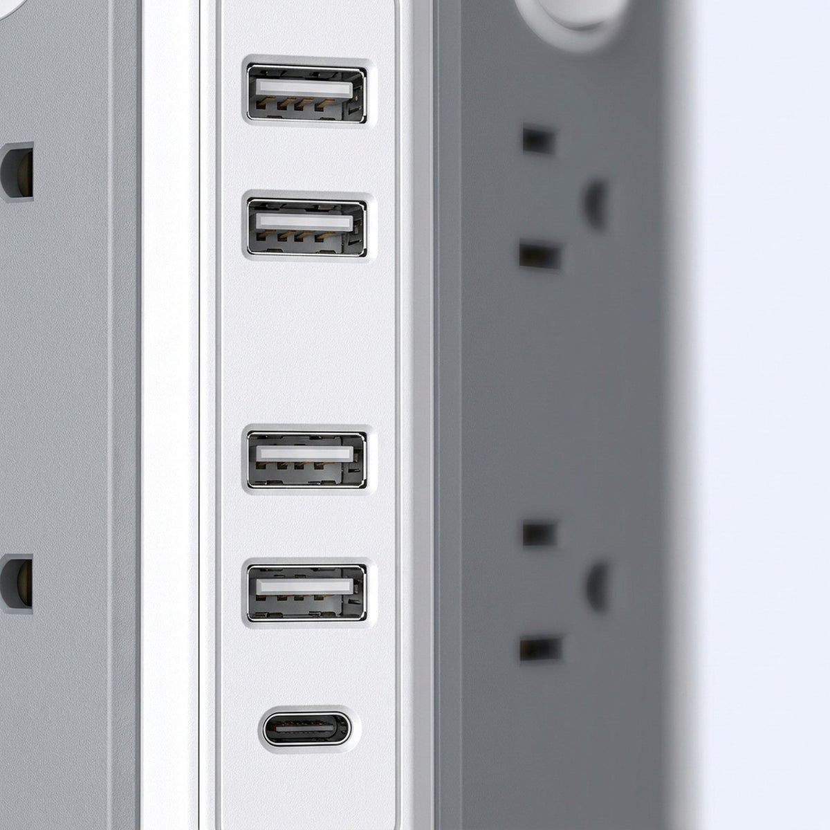 Upgraded Surge Protector Tower – 12 AC Outlets & 5 USB Ports with 10.2ft Cord, Must-Have Charging Station for Home, Office, Travel