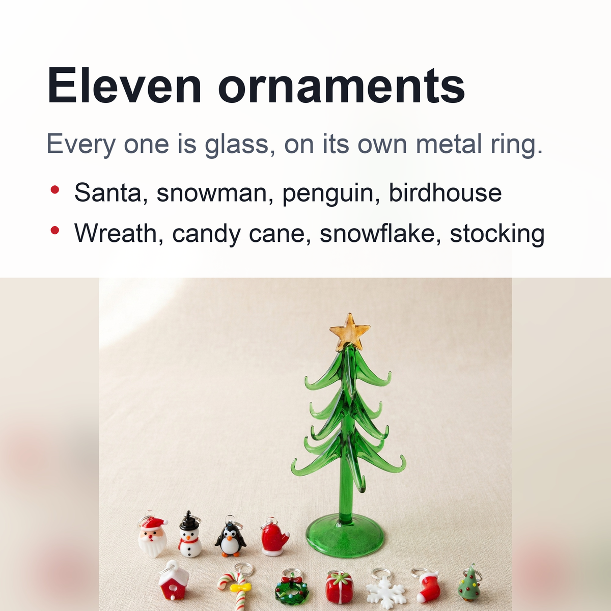 Handmade Murano Glass Christmas Tree Figurine – 15cm Ornament for Home Décor, Collectibles & Elegant Holiday Gift Giving