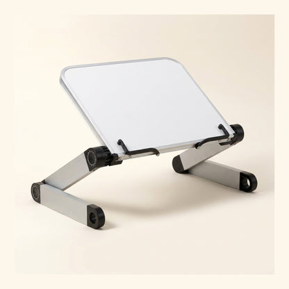 Adjustable Book Stand - Aluminum Folding Reading Holder with Page Arms for Study, Cookbooks and Tablets