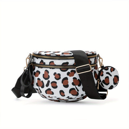 Trendy Shell Shoulder Bag – Lightweight Crossbody Bag with Black & White Grid Design, Outdoor Sports Handbag