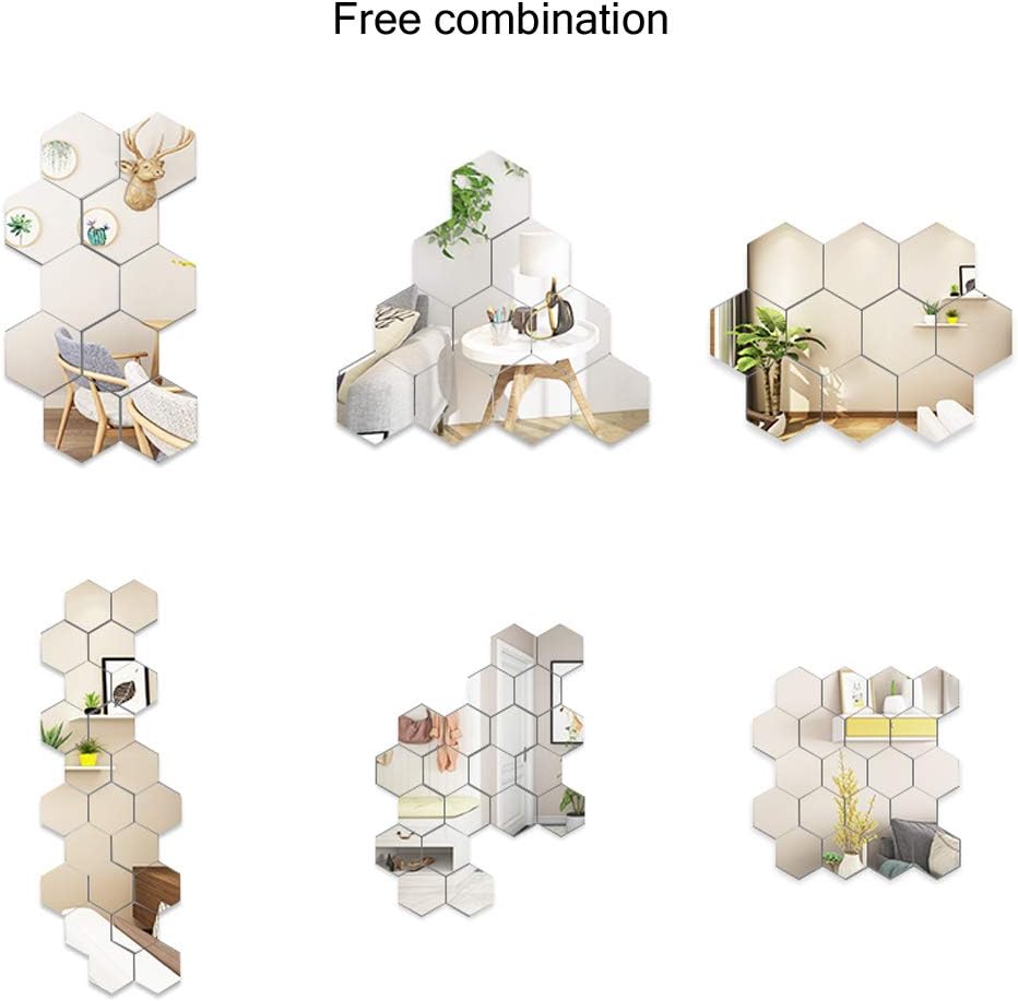 Hexagonal Acrylic Mirror Wall Sticker
