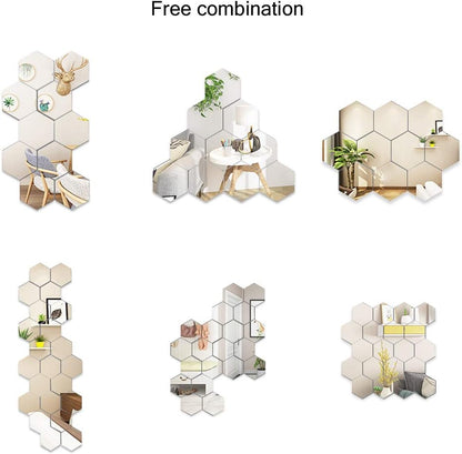 Hexagonal Acrylic Mirror Wall Sticker