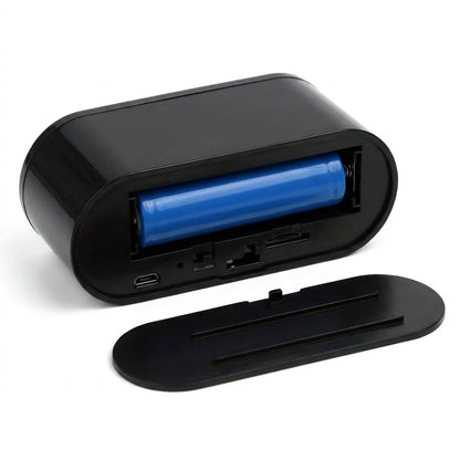 Mini Camera Clock with WiFi – 1080p Indoor Home Security Camera Built Into a Working Desk Clock, microSD Card Not Included