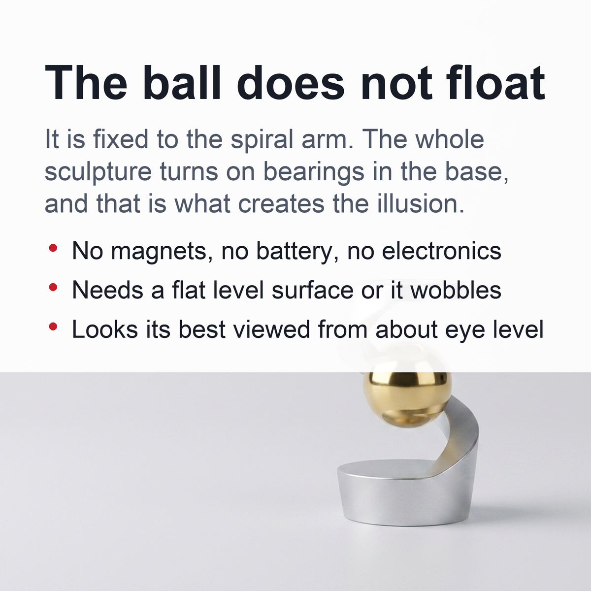 Gravity Defying Kinetic Desk Toy - Desktop Stress Relief Toy, Aluminum Alloy Decompression