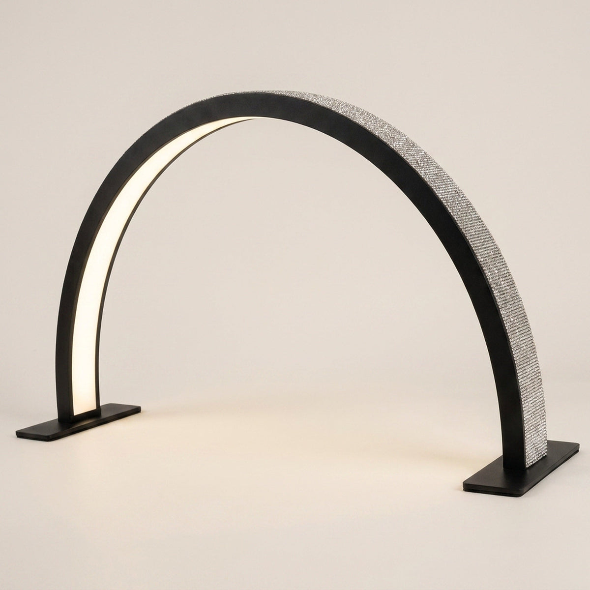 Half Moon Nail Desk Lamp – 28 in LED Arc Work Light for Nails, Lashes, Brows & Tattoo, 3000K–6000K Dimmable