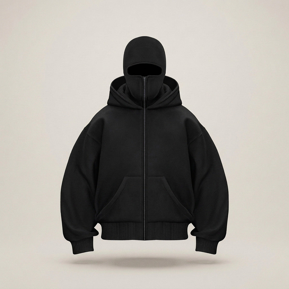 Men's Winter Balaclava Zip Hoodie – Warm Hooded Sweatshirt with Built-In Face Mask for Outdoor Adventures