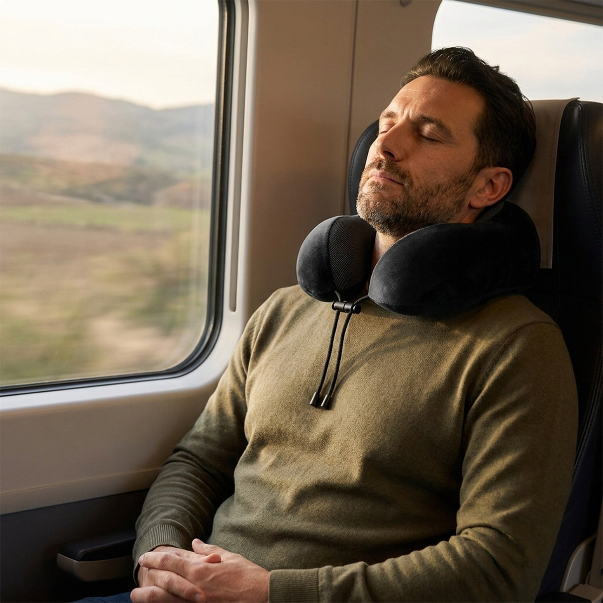U-Shaped Memory Foam Neck Pillow – Soft Ergonomic Travel Pillow with Cervical Support for Airplanes, Sleeping, Relaxation and Neck Comfort