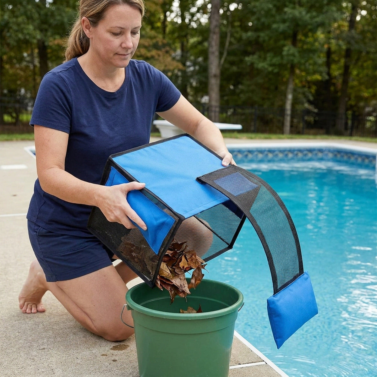 Animal Swimming Escape Ramp – Frog Rescue Ramp with Filter Catcher for Cleaning Leaves, Protecting Wildlife, and Pool Maintenance