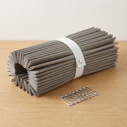Blackout Door Curtain – Accordion Folding Room Divider Curtain for Doorways & Closets, Pleated Fabric Panel with Hooks