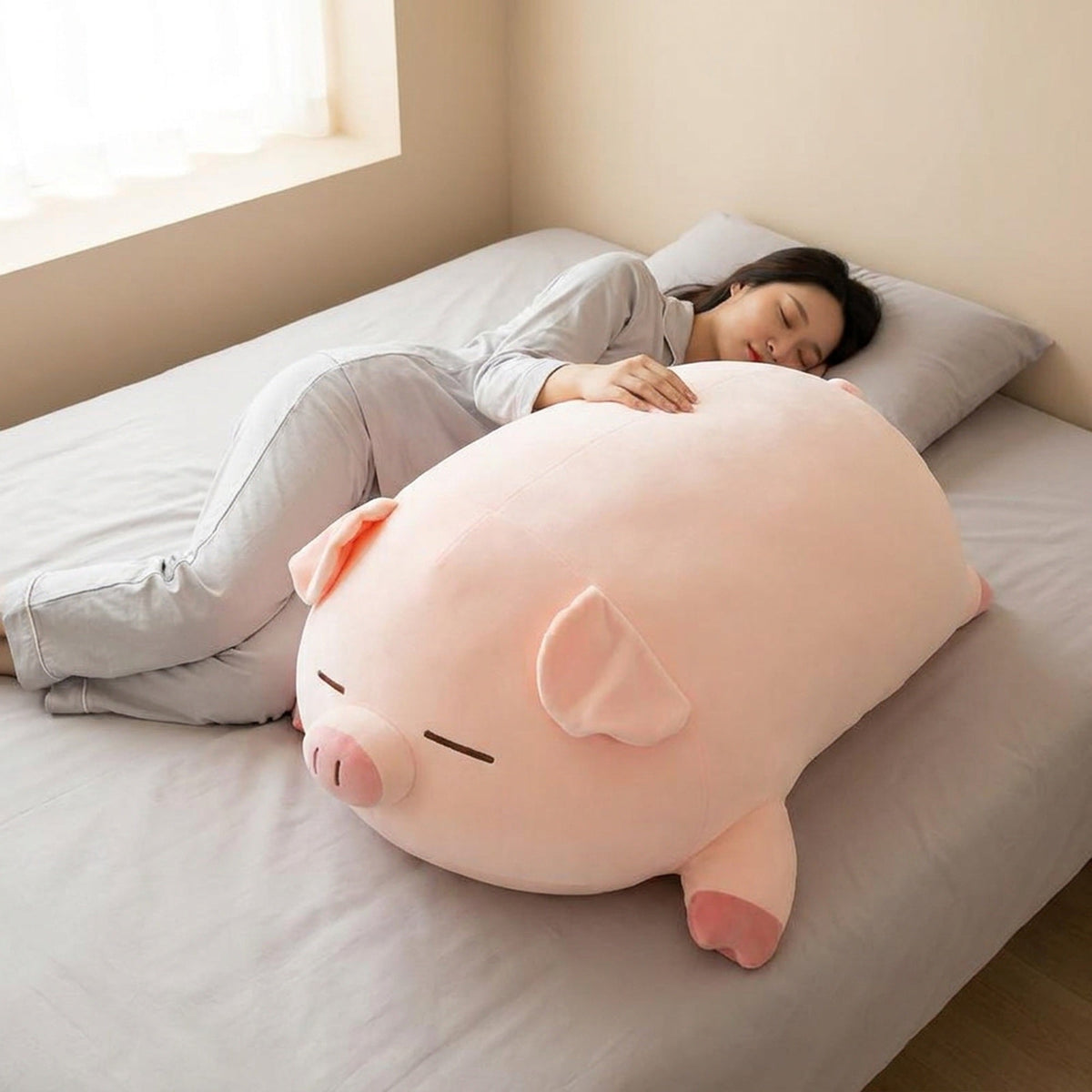 Chubby Pig Plush Pillow — Ultra-Soft Squishy Hug Cushion, 15.7" to 39.4"
