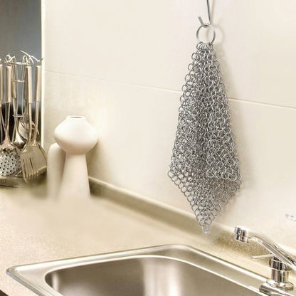 Chainmail Scrubber for Cast Iron and Carbon Steel Pans