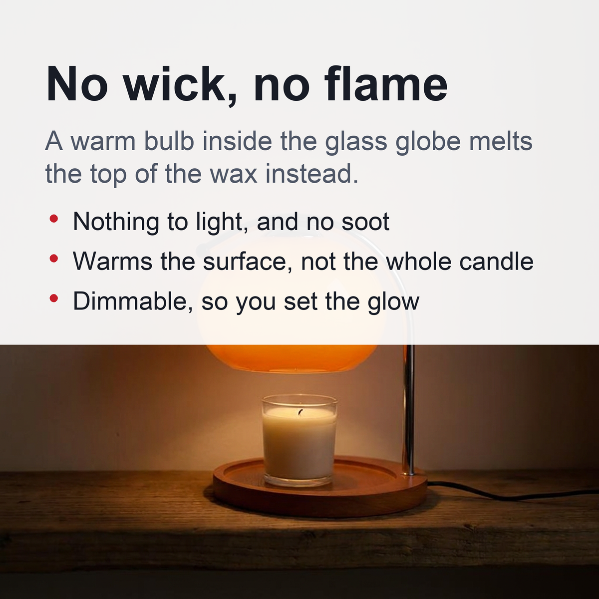 Retro Glass Dimmable Candle Warmer Lamp - Warm & Aromatic Ambiance