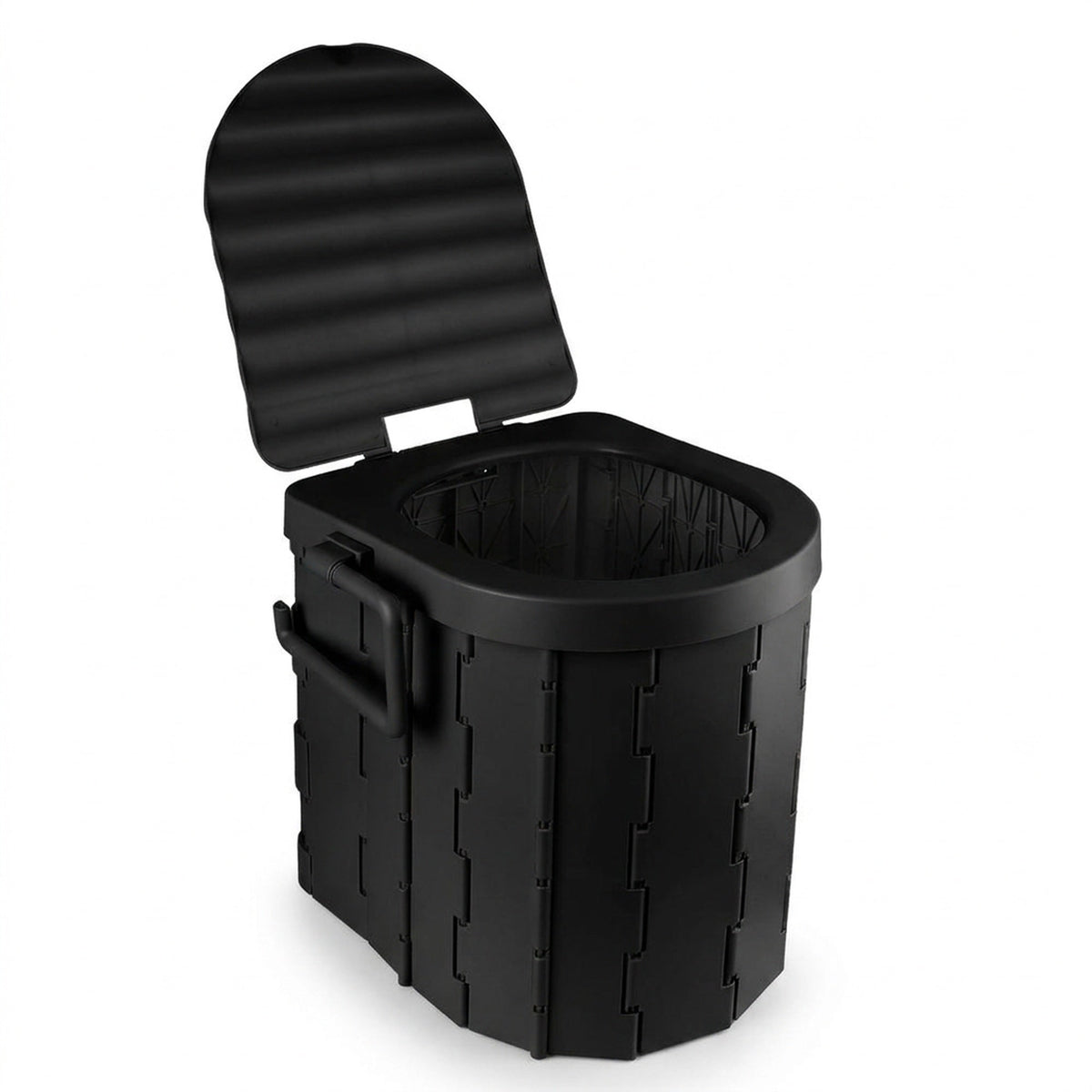Portable Folding Camping Toilet Seat – Travel Bucket Toilet with Lid for Car Trips, Emergency Outdoor Camping Toilet for Hiking, Fishing and Road Travel