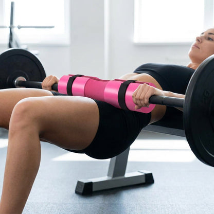 Barbell Pad for Squats and Hip Thrusts - Foam Neck and Shoulder Sleeve with Two Straps