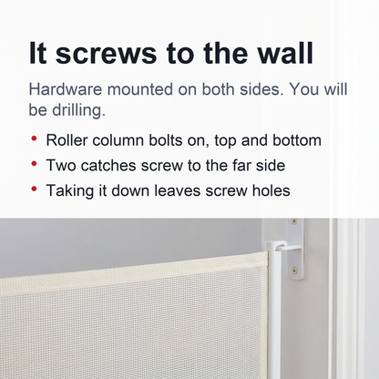 Retractable Baby Safety Gate - Protection Fence & Pet Barrier