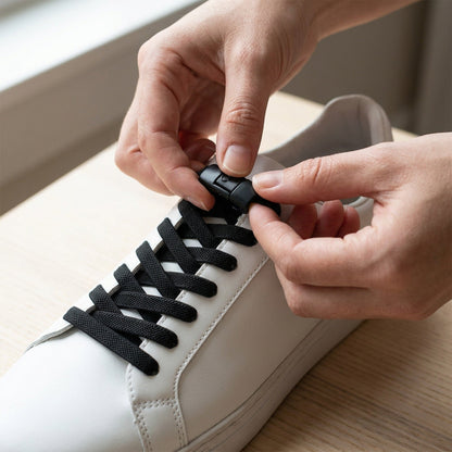 Elastic No Tie Shoelaces - 2-Pair Flat Locking Laces for Kids & Adults Sneakers