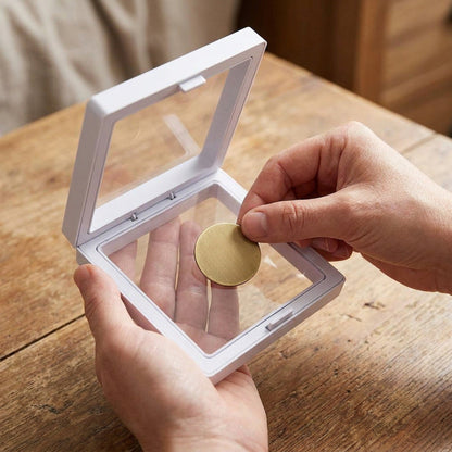 Floating Frame Display Case -  3D Coin Display Box for Challenge Coins, Rocks, AA Medallion, Jewelry, Shells, Fossils, Gems, Minerals, Pins
