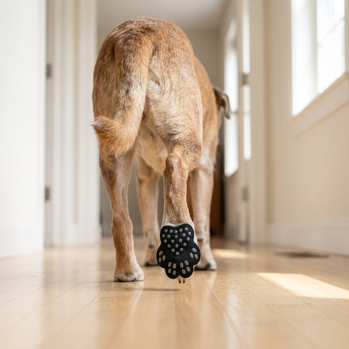 Disposable Dog Paw Pads - Self-Adhesive Rubber-Tread Stickers, Set of 4 in Black, Pink or Blue