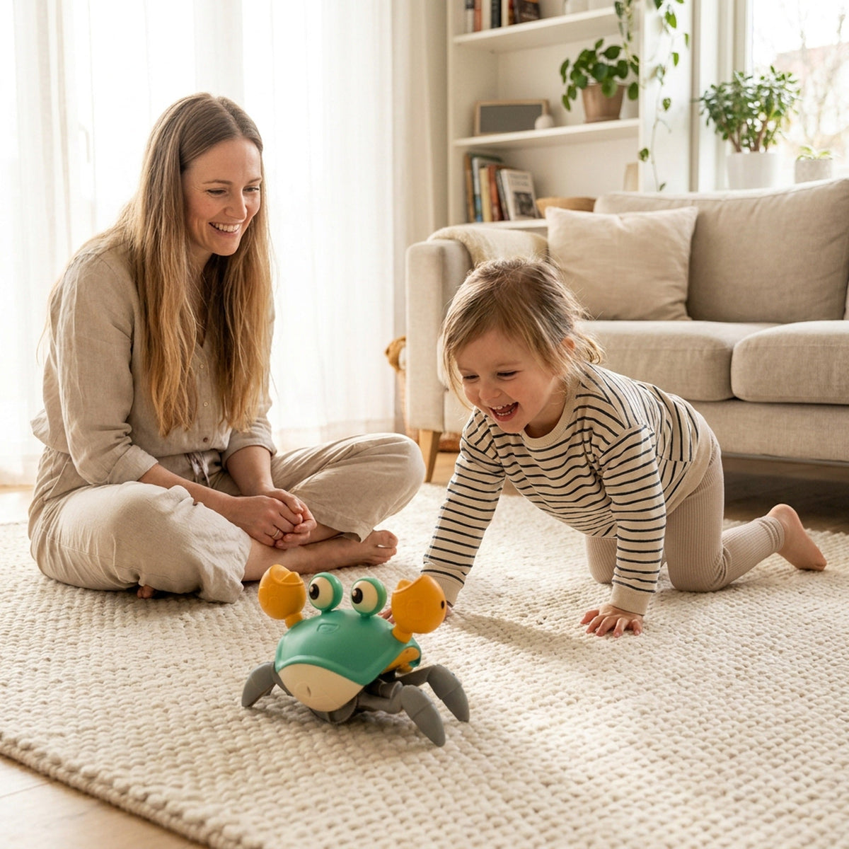 Kids Crawling Crab & Octopus Toy - Sensor Escape Chase Toy with Lights and Music