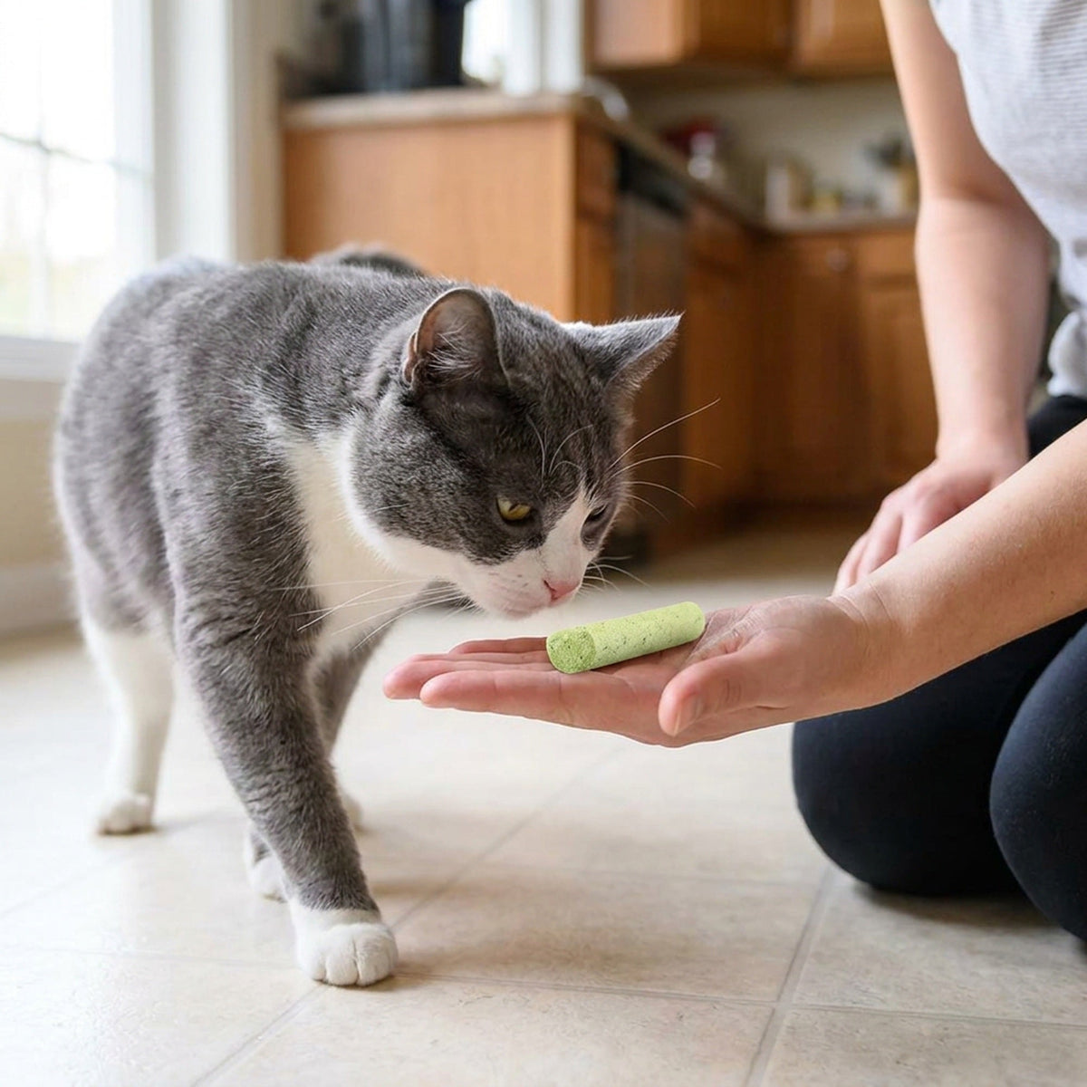 Cat Grass Teething Stick - Professional Natural Cat Grass Sticks Grinding Rod Toy (6 pcs)