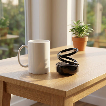Solar Rotating Car Air Freshener - Double Ring Aromatherapy Diffuser for Car, Living Room, Bathroom