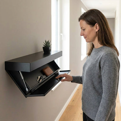 Floating Wall Shelf – Hidden Compartment Wooden Storage for a Touch of Magic in Your Space