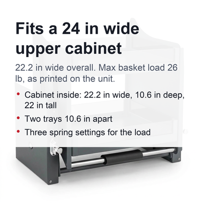 Pull-Down Cabinet Shelf – 2-Tier Lift-Down Basket for 24 in Upper Cabinets