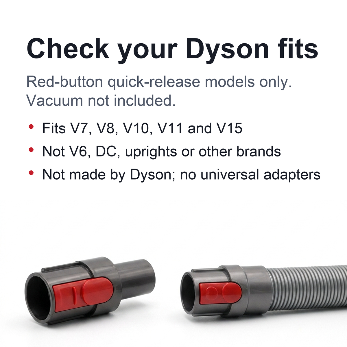 Dog Vacuum Brush Kit – Slicker & Dematting Comb Heads Compatible with Dyson V7 V8 V10 V11 V15, with Trigger Lock and 59 in Extension Hose