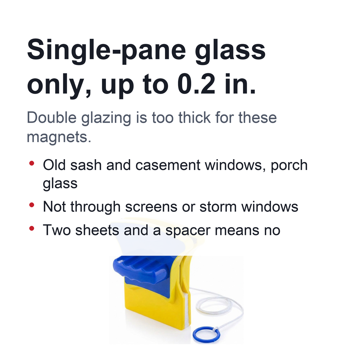 Magnetic Window Cleaner – Double-Sided Glass Cleaning Tool with Squeegee, for Single-Pane Windows