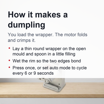 Electric Dumpling Maker – Automatic Press with 2 Auto Speeds and Manual Mode