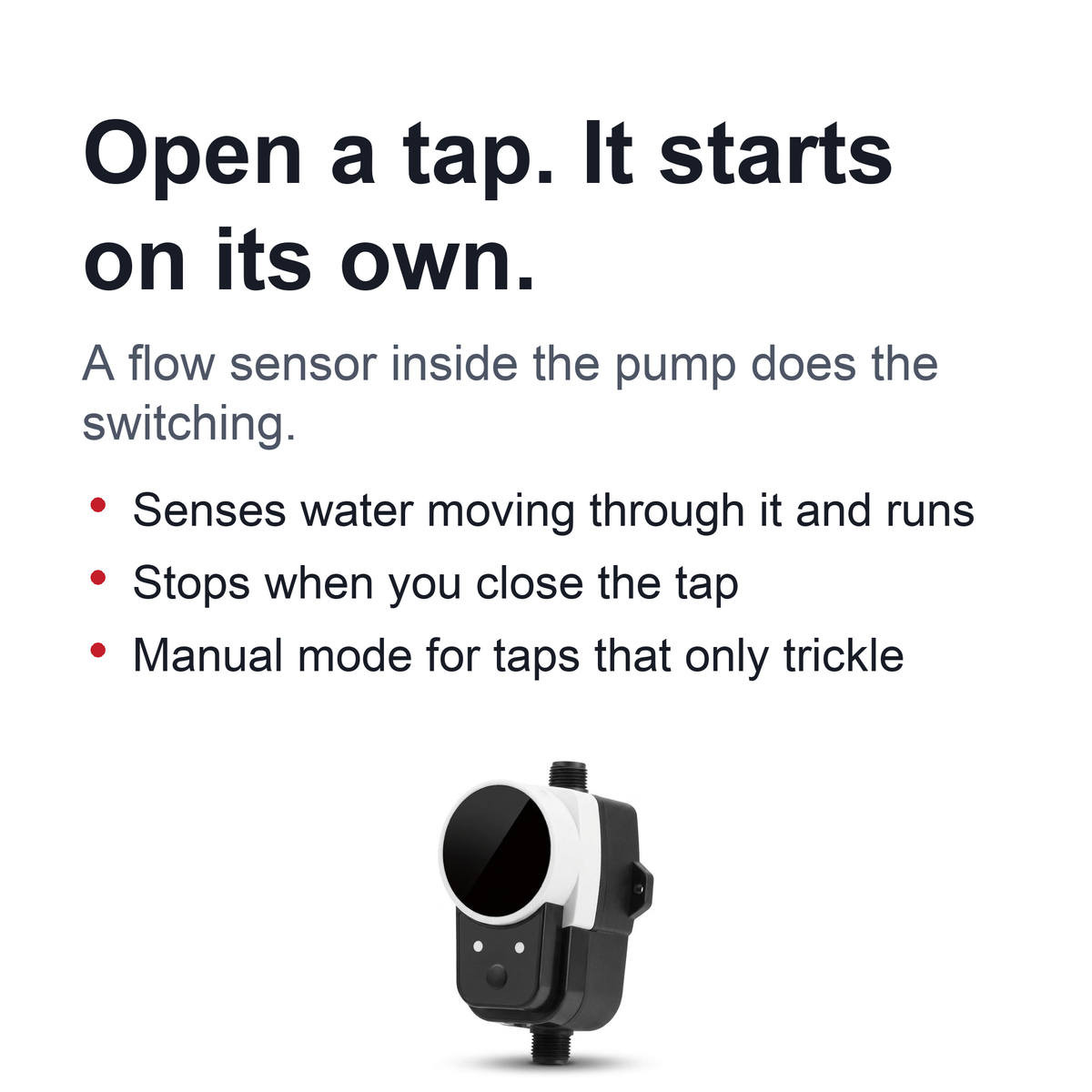24V Brushless Water Booster Pump – Flow-Sensing Automatic Pressure Pump for Shower, Faucet and Water Heater Lines